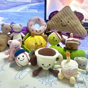 Handmade toys(takes time to knit) 65 each (sandwich is not included)